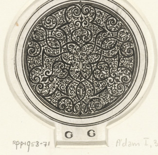 Round leaf with moresques, Round with moresques (former title), Flat decorations and parts of a