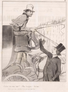 Cocher, êtes-vous loué?, Man asks coachman a question, Parisian emotions, Émotions Parisiennes,