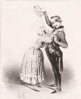 Les petits présens entrétiennent l'amitié, Woman embraces man because of gift, Proverbs and