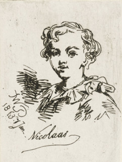 Portrait of Nicolaas Pieneman at the age of 4, print, Portrait of Nicolaas Pieneman, son of the