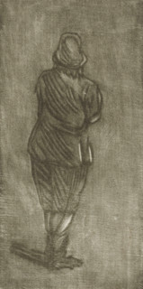 Standing man, seen from behind, print, printmaker: Cornelis Ploos van Amstel, Amsterdam, 1736 -