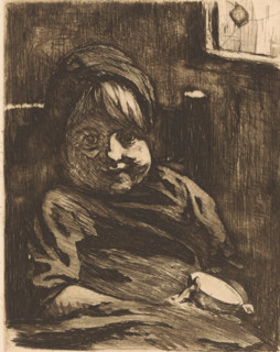 Sitting child with a cup, print, watermark: '...an Gelder Zonen, Holland', printmaker: Willem