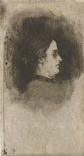 Portrait of Suzanna Jacoba (Coba) Muller, print, On verso a detail of Fish and water plants,