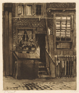View of Krom Boomssloot 71, print, Part of Korte Dijkstraat 2 is depicted on the right.,