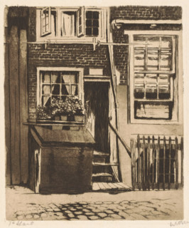 View of Krom Boomssloot 71, print, Part of Korte Dijkstraat 2 is depicted on the right., signature: