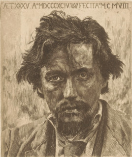 Portrait of Willem Kloos, print, printmaker: Willem Witsen, Amsterdam, c. 1908 - c. 1909, paper,