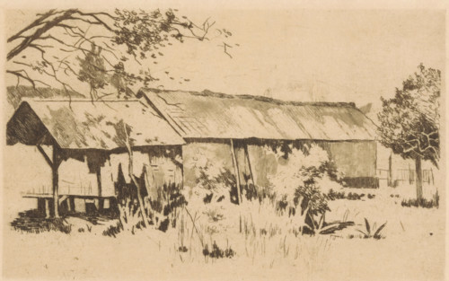 Outbuilding in nature on Java, print, printmaker: Willem Witsen, Amsterdam, c. 1921, paper,