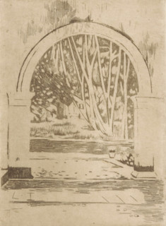 Gate of Hotel Bellevue in Buitenzorg, print, printmaker: Willem Witsen, Amsterdam, c. 1921, paper,