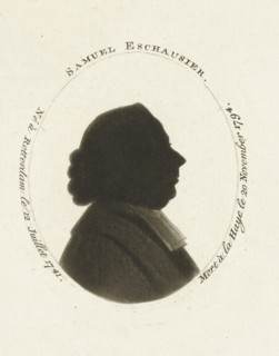 Silhouette portrait of Samuel Eschauzier, Samuel Eschausier, print, printmaker: Johannes Christiaan