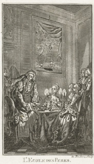 Father's School, L'Ecole des Peres, print, book illustration, Illustration for the story 'L'Ecole