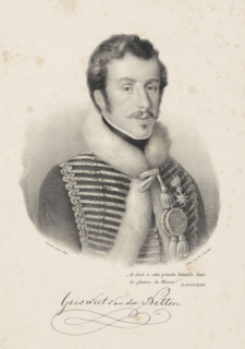 Portrait of Cornelius Anthonius Geisweit van der Netten, print, The sitter wears a military costume