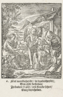 Christ Child picking up wood chips, Youth of Christ, The Childhood of Our Lord Jesus Christ, print,