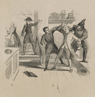 Twist in a millinery shop, print, printmaker: Isaac Weissenbruch, Netherlands, 1836 - 1912, paper,