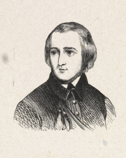 Portrait of Willem Geefs, print, after drawing by anonymous, 1840 - 1842, printmaker, paper, wood