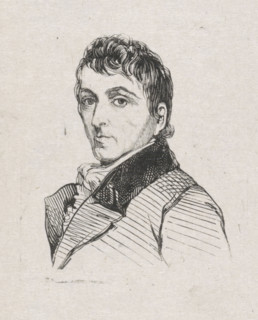 Portrait of Charles Howard Hodges, print, after drawing by anonymous, 1841 - 1842, printmaker,
