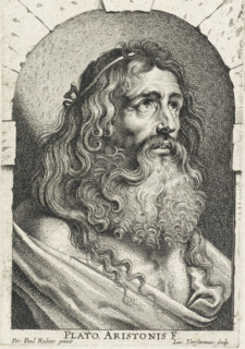 Bust of Plato in a niche, print, printmaker: Lucas Vorsterman (I), Antwerp, after painting by Peter