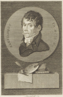 Portrait of writer and artist Alessandro da Morrona, print, book illustration, Portrait of writer