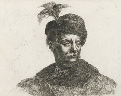 Bust of a Polish man with moustache and feathered cap, The principles of drawing, I principii del