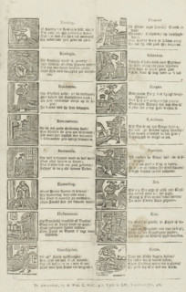 Three Kings' cards, card game, print, popular print, Sheet with 16 depictions (Three Kings' cards)