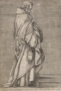 High Priest Zacharias, Saint Joachim, print, The High Priest Zacharias with censer. The birth of