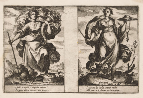 Honor and Liberty, Attributi dell'Anima, Attributes of the Soul, print, Two representations of