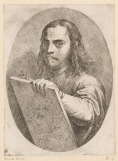 Portrait of artist Pietro Testa, print, printmaker: Pietro Testa, Italy, c. 1647 - c. 1648, paper,