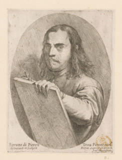 Portrait of artist Pietro Testa, print, printmaker: Pietro Testa, Italy, c. 1647 - c. 1648, paper,