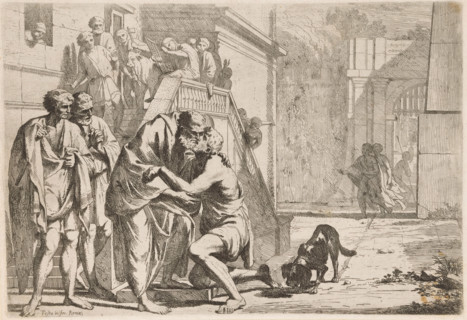 Homecoming of the Prodigal Son, L' Historia Del Figliolo prodigo, Story of the Prodigal Son, print,