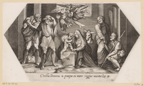Adoration of the Shepherds, La Sacra Genesi, Paintings in the Loggia by Raphael, print, Series