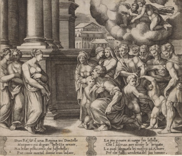 Psyche as a goddess worshipped by the people, Story of Cupid and Psyche, print, Series number, 2,