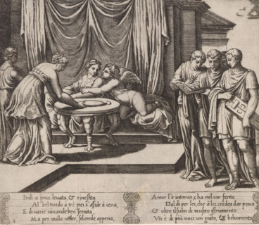 Amor and Psyche in bed, Story of Amor and Psyche, print, Series number, 8, 32, Amor and Psyche in