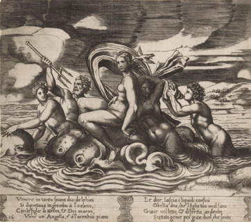 Venus receives news from a bird, Story of Cupid and Psyche, print, Series number, 16, 32, A bird