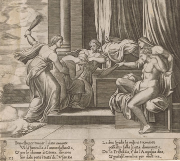 Psyche Punished by Sorrow and Pain, Story of Amor and Psyche, print, Series number, 21, 32, The