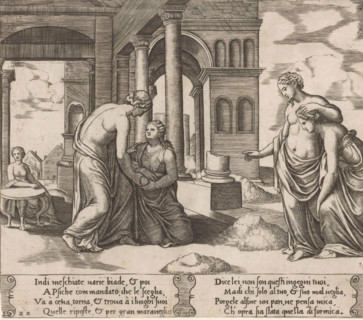 Venus instructs Psyche to sort grain, Story of Amor and Psyche, print, Series number, 22, 32, On