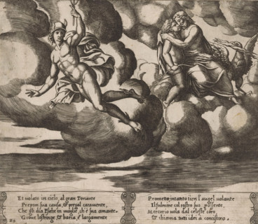 Amor begs Jupiter, Story of Amor and Psyche, print, Series number, 29, 32, Amor begs Jupiter for