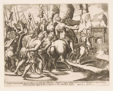Triumph of Scipio, print, Triumphal procession of Scipio Africanus in Rome after his victory over