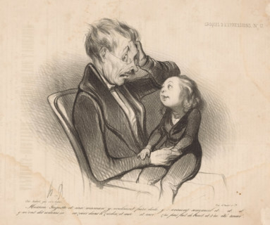 Child reveals his mother's secrets to his father, Facial expressions, Croquis d'expressions,