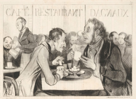 Vois-tu Bertrand, dans le quartier fashionable, Robert Macaire and Bertrand make plans in a café,