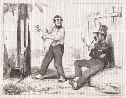 Two soldiers have a chat., Constantine, cartoon, A French soldier has a chat with his sergeant