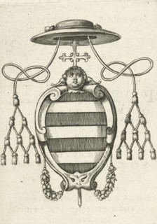 Coat of arms of Cardinal Petrus Aloysius Carafa, print, book illustration, Coat of arms of Cardinal