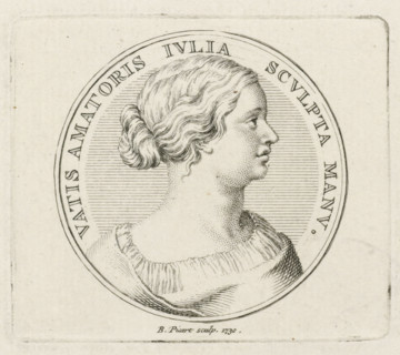 Medallion with the portrait of Julia, print, Medallion with the portrait of Julia. She was the