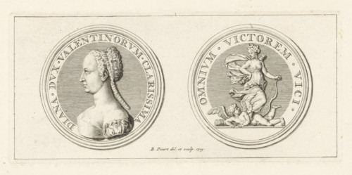 Coin with the portrait of Diane de Poitiers, print, Medal with the portrait of Diane de Poitiers,