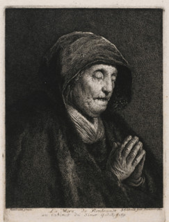 Portrait of Neeltje Willemsdr. Zuytbrouck praying, print, printmaker: Georg Friedrich Schmidt,