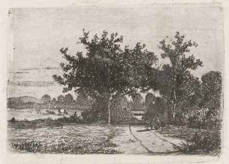 Country road, print, printmaker: Jan Heppener, The Hague, c. 1841 - 1898, paper, chine collé,