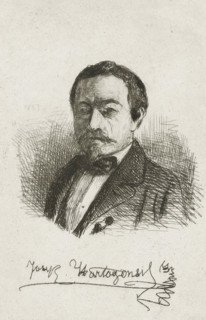 Self-portrait of Joseph Hartogensis, print, Bust facing left of Joseph Hartogensis., printmaker: