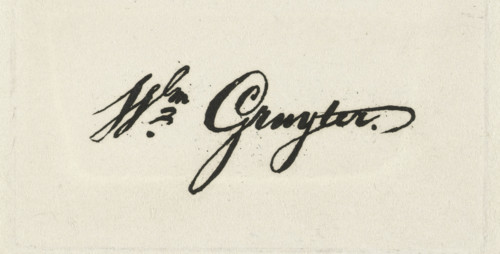 Signature of Willem Gruyter, print, printmaker: Willem Gruyter jr., Amsterdam, 1832 - 1880, paper,