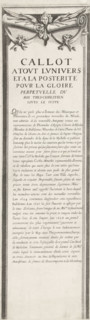 Siege of La Rochelle, September 1627-October 1628 (text, top-left section), Callot a tout lunivers