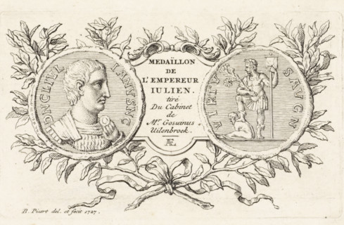 Coin of Roman Emperor Flavius Claudius Julianus Apostata, print, The obverse and reverse of a coin,