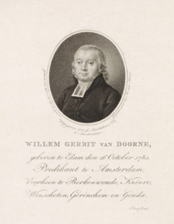 Portrait of Willem Gerrit van Doorne, print, Reformed minister in Amsterdam., printmaker: Willem