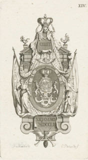 Epitaph for the deceased Princess Anna of Hanover, 1759, print, Monument or memorial stone for